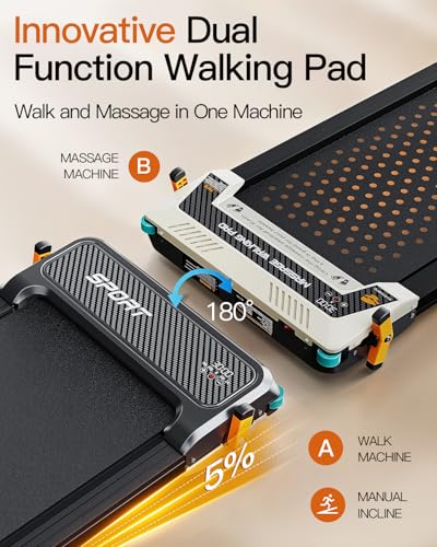 FUNRAY VERSATILE WALKING PAD TREADMILL WITH INCLINE 520A - GRAY - Scratch & Dent
