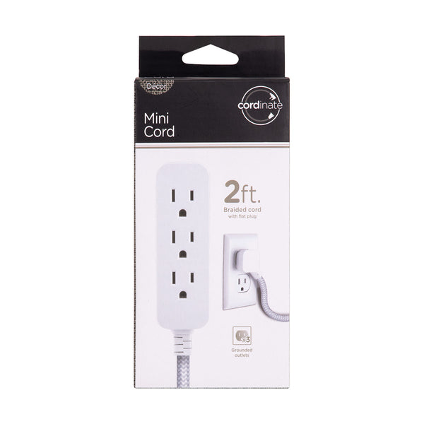 3 Outlet 2ft Extension Cord