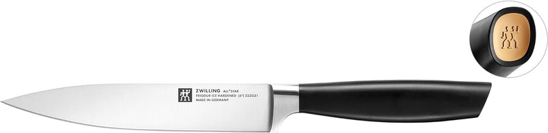 Zwilling All Star 6-inch Razor Sharp German Utility Knife - STEAL/Gold Matte Like New