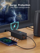 BASEUS CHARGING STATION 100W 5 IN 1 TRAVEL POWER STRIP USB C CHARGER - BLACK - Brand New