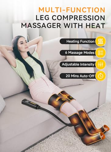 ITCPRL LEG MASSAGER WITH HEAT AND COMPRESSION FOOT CALF & THIGH MASSAGE - BLACK - Like New