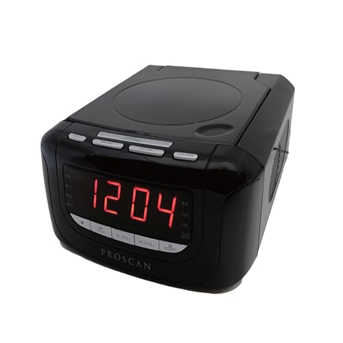 PROSCAN CD CLOCK RADIO WITH USB CHARGER PCR4986 - BLACK - Like New