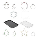 CHICAGO METALLIC 12 PIECE HOLIDAY BAKING SET, FOR MAKING COOKIES - ASSORTED - Brand New