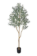 Phimos Artificial Olive Tree Tall 5.24FT Potted Olive Silk Tree with Planter - Brand New