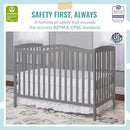 Dream On Me Chelsea 5-in-1 Convertible Crib in Steel Grey - Like New