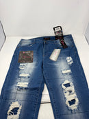 COVER GIRL TEEN GIRLS S PLUS SIZE RIPPED TORN DISTRESSED - SIZE: 18W - BLUE - Like New