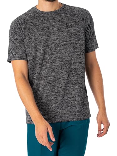 UNDER ARMOUR MEN'S BIG LOGO SHORT SLEEVE T-SHIRT MEN L GRAY/BLACK - Brand New