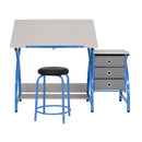 SD STUDIO DESIGNS CRAFT TABLE | ANGLE ADJUSTABLE TOP, STOOL - BLUE/GRAY - Like New