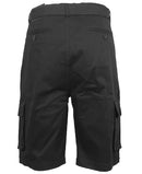 BLU ROCK MEN'S FLEX STRETCH CARGO SHORTS - 38 - BLACK - Brand New