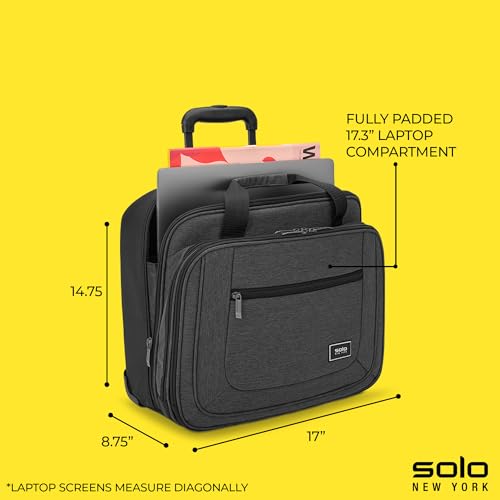 SOLO NEW YORK ROLLING CASE WITH WHEELS - BRYANT - GRAY - Brand New