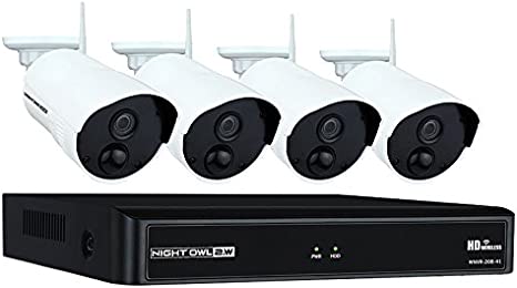 Night Owl Camera System 4 Channel Wi-Fi NVR 1TB Hard Drive WNVR201-44P-B - WHITE - Like New