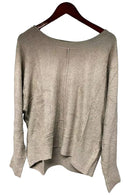 BAREFOOT DREAMS COZYCHIC LITE SEAMED DOLMAN PULLOVER SIZE: WOMEN M - DESERT ASH - Brand New