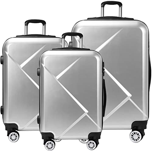 TIKTUN 3 PIECE LUGGAGE SET - SILVER - Like New