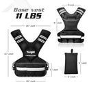 YES4ALL ADJUSTABLE WEIGHTED VEST 11-20LBS REFLECTIVE STRIP BLACK - Like New