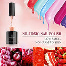 Kastiny Gel Nail Polish Kit, 9pc Glitter Maroon Gel Nail Collection - Brand New