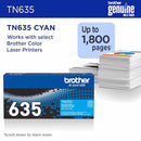 BROTHER GENUINE STANDARD YIELD TONER CARTRIDGE 1 PACK CYAN TN635C - Like New