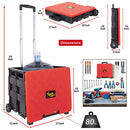 dbest products Quik Cart Collapsible Rolling Crate on Wheels Teachers Red - Like New