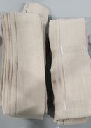 TWODRAPES PINCH PLEATED MEMORY TRAINED LINEN CURTAINS - BEIGE - Like New