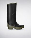 HUNTER ARGYLL BULLSEYE FULL KNEE WELLINGTON BOOTS - SIZE: MEN 9 WOMEN 10 - BLACK - Like New
