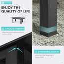 PATIOPERK EXTENDABLE DINING ROOM TABLE PLANK AND BEAM FARMHOUSE - BLACK - Like New