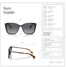 RALPH LAUREN SQUARE SUNGLASSES FOR WOMEN - SHINY BLACK/POLARIZED GRADIENT BROWN - Like New