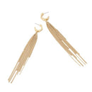 ALLSAINTS JEWELRY WOMEN'S RAE HEXAGON CHAIN FRINGE EARRINGS GOLD BRASS - Brand New