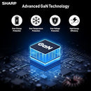 SHARP 140W USB C CHARGER, COMPACT FOLDABLE GAN FAST CHARGE QV16 - BLACK - Like New