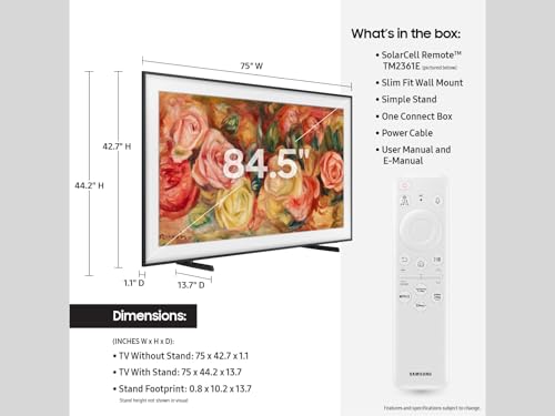 SAMSUNG 85" QLED 4K LS03D, THE FRAME SMART TV, DOLBY, - Scratch & Dent