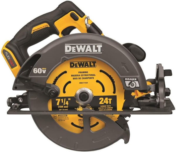 DEWALT FLEXVOLT 60V MAX CIRCULAR SAW WITH BRAKE 7-1/4-INCH - YELLOW/BLACK - Like New