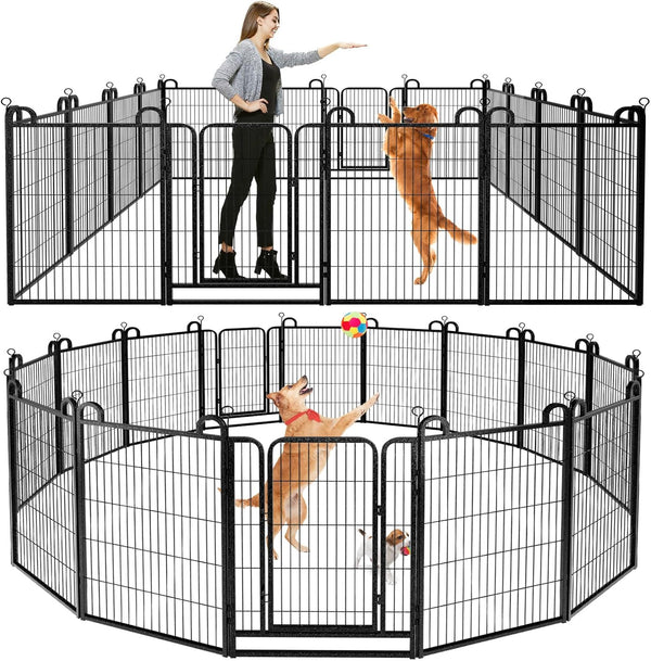 Dog Playpen Outdoor Extra Wide 16 Panels Heavy Duty Dog Fence 40" Height - Like New
