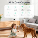 YOTON INDOOR SECURITY CAMERA 2.4GHZ 2PCS BABY MONITOR PET CAMERA - WHITE - Like New