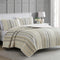 MARTHA STEWART Full/Queen Quilt Set - 3 Piece Soft WASHED - Lefferts Stripe - Brand New