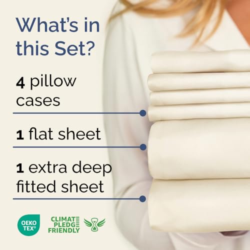 Extra Deep King Sheet Set - 6 Piece Breathable & Cooling Sheets - Like New