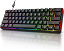 KOORUI Gaming Keyboard 6056611 26 RGB Backlit Blue Switch MK061 - BLACK - Like New