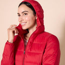Amazon Essentials Women's Lightweight Water-Resistant Hooded Puffer Coat Red M - Brand New
