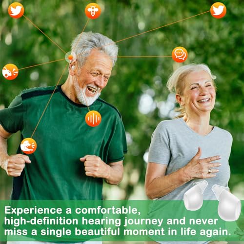 JIUYEE RECHARGEABLE BLUETOOTH HEARING AIDS FOR MILD TO MODERATE HEARING - GOLD - Like New