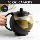 Primula Half Moon Teapot Set with 4 Tea Cups, Removable Stainless Steel Filter - Like New