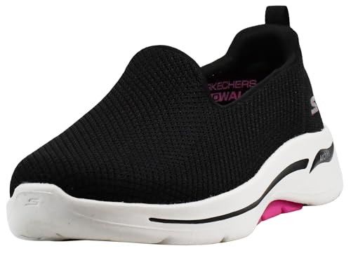 SKECHERS WOMEN'S GO WALK ARCH FIT GRATEFUL - SIZE 10.5 BLACK/HOT PINK - Brand New
