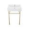 SWISS MADISON WELL SM-CS721, CLAIRE 24" SINK IN GLOSSY WHITE - WHITE/GOLD LEGS - Like New