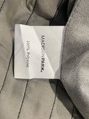 MADISON PARK FABRIC SHOWER CURTAINS BOTTOM HORIZONTAL STRIPED 2 PK - GRAY/BLACK - Like New