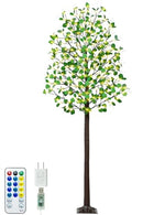 REMON 7FT 170 LED Lighted Eucalyptus Tree - Deco Tree, 17 Branches, 340 Leaves - Like New