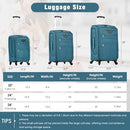 MERAX SUITCASE SET SOFTSIDE 3-PIECE LUGGAGE WITH TSA LOCK SPINNER WHEELS - BLUE - Like New