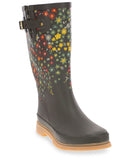 Western Chief Printed Tall Rain Boot Falling Petals 10 M - Brand New