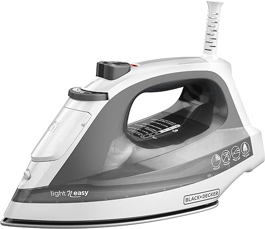 BLACK+DECKER Light ‘N Easy Compact Steam Iron Stainless Steel IR1020S - Grey - Like New