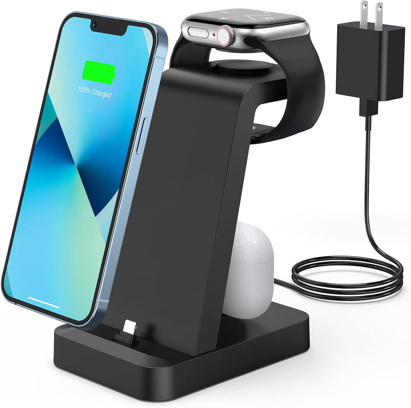 Woruda 3 in 1 Wireless Fast Charging Dock Station for iPhone - - Scratch & Dent