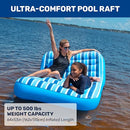 AQUA LEISURE AQUA ULTRA-COMFORT FLOATING POOL CHAIR & RAFT WITH PILLOW - BLUE - Like New