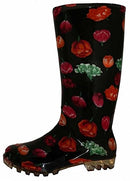Shoes8teen Womens Basic Rain Boots Red Tulips Size: 10 - Like New