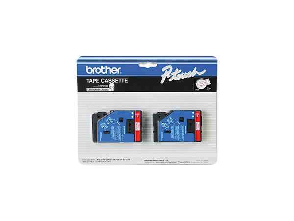 Brother P-Touch BRTTC21 TC Tape Cartridges for P-Touch Labelers, 1/2"w, Red on