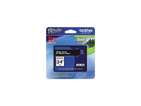 Brother P-Touch TZE345 TZe Standard Adhesive Laminated Labeling Tape, 3/4w,