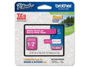 Brother TZEMQP35 12 mm (0.47") White on Berry Pink tape for P-touch 5 m (16.40